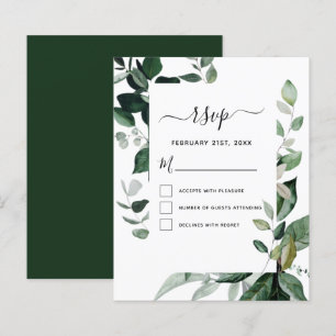 RSVP de Orçamento Casamento de Folhagem Botânica