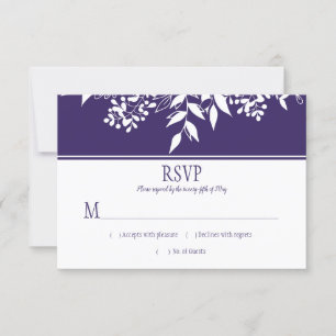 RSVP de Padrão de Folha Branca da Ultra Violet Wa