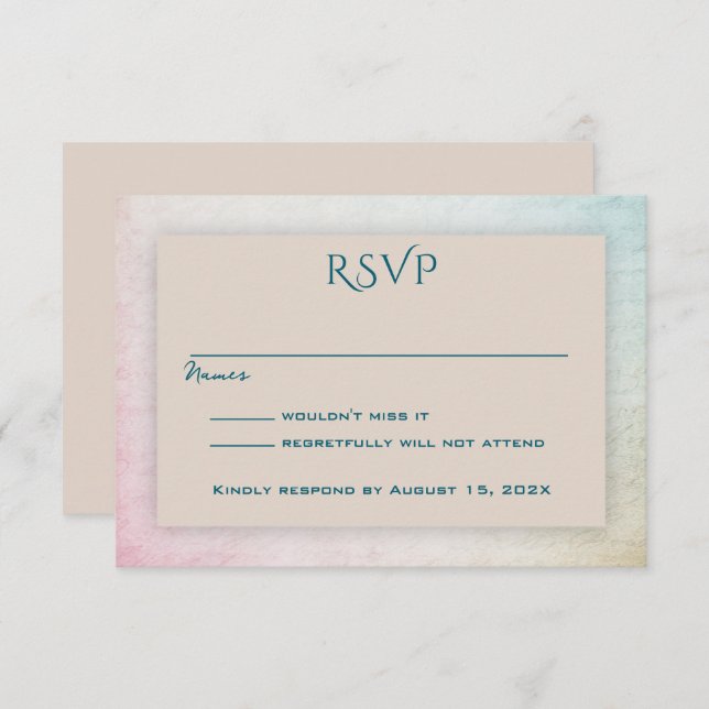 RSVP de Participação Simples de Areia (Frente/Verso)