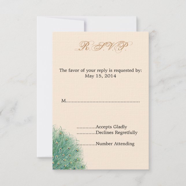 RSVP de Penas de Peacock bonito (Frente)