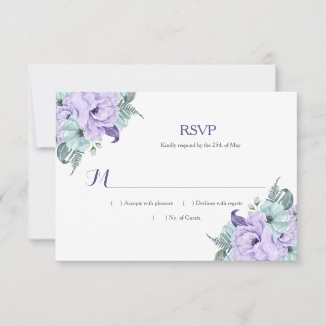 RSVP de Peões de Aquarela de Lavanda Roxo (Frente)