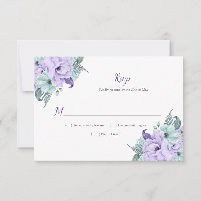 RSVP de Peões de Aquarela de Lavanda Roxo (Frente)
