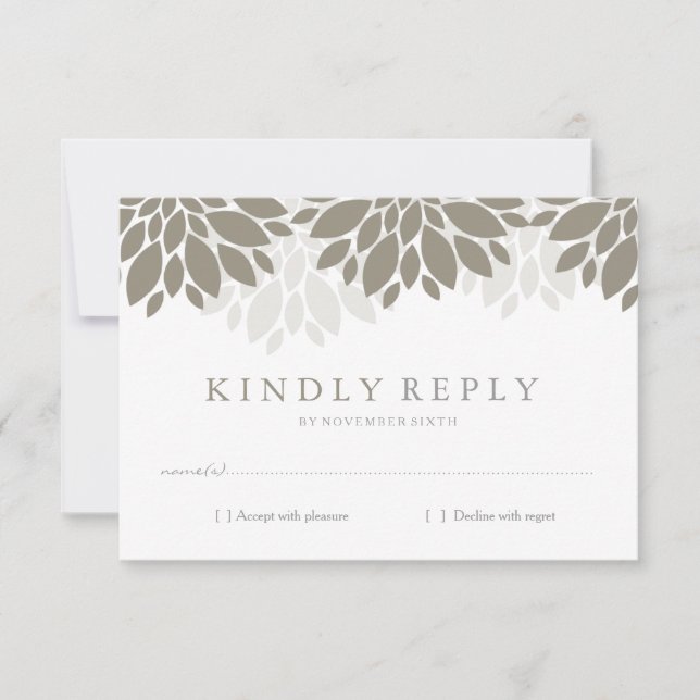RSVP de Peonies Modernos | Casamento (Frente)