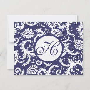 RSVP de Placa de Resposta de Casamento do marinho
