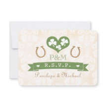 RSVP de Placa de Resposta de Shamrock Monogrammed
