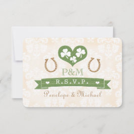 RSVP de Placa de Resposta de Shamrock Monogrammed