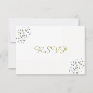 RSVP de Pontos de Confetti Azul do ouro