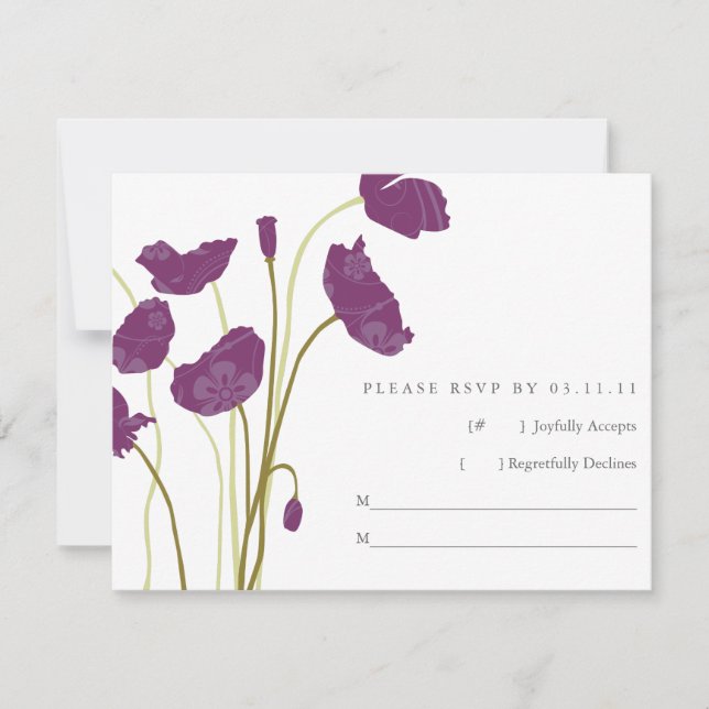 RSVP de Poppies Roxos (Frente)