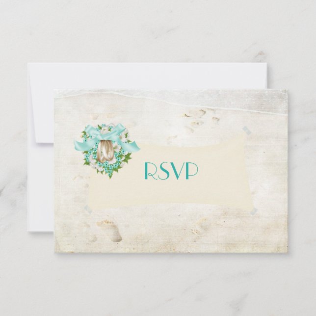 RSVP de Praia de Casamento de Destino (Frente)