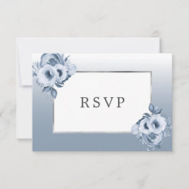 RSVP de prata chic florais azuis de castigo