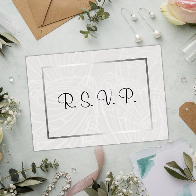 RSVP de Prata Contemporânea e Casamento tema damas (Criador carregado)