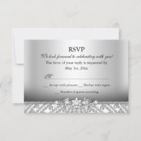 RSVP de Prata de Diamante Elegante