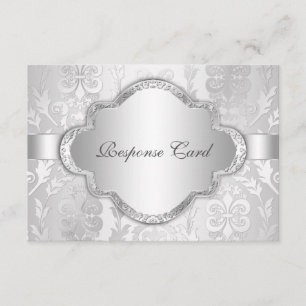 RSVP de Prata Floral do Damask