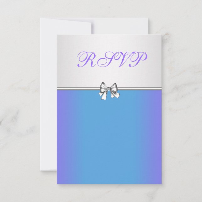 RSVP de Quinceanera Azul Roxo e Teal (Frente)