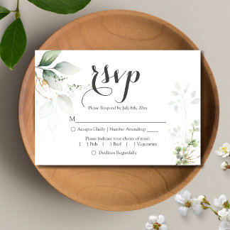 RSVP de Recepção de casamento de Folhas Douradas G