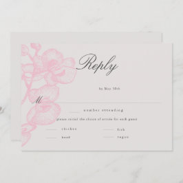 RSVP de Refeição de Casamento Clássico da Orquídea