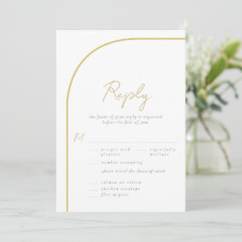 RSVP de Refeição de Casamento da Caligrafia Dourad