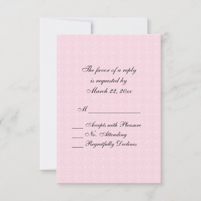RSVP de renda rosa (Frente)