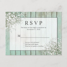 RSVP de respiração do bebê Rustic da Mint Green