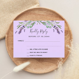 RSVP de resposta ao casamento com violeta de lavan