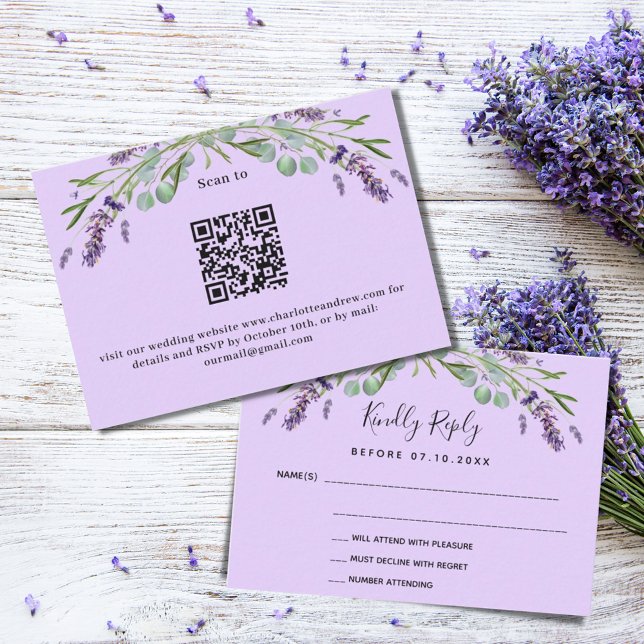 RSVP de resposta ao casamento de lavanda violeta v (Criador carregado)