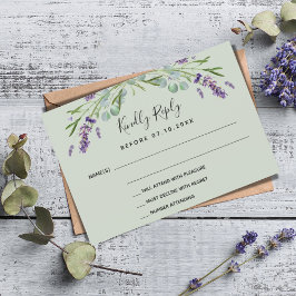 RSVP de resposta ao casamento verde da lavanda vio