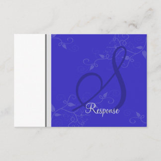 RSVP de Resposta de Casamento Azul e Silver do Mon