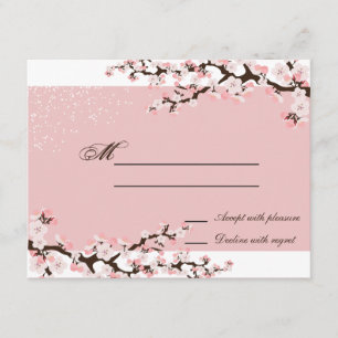 RSVP de Resposta de Casamento de Cerejeira Elegant
