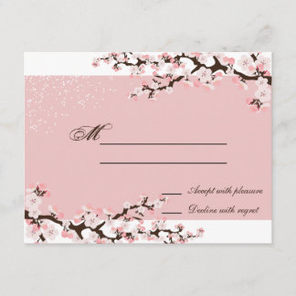 RSVP de Resposta de Casamento de Cerejeira Elegant