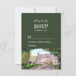 RSVP de Resposta de Casamento de Cores Aquáticas 