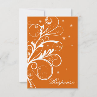 RSVP de Resposta de Casamento de Swirl Floral Bran