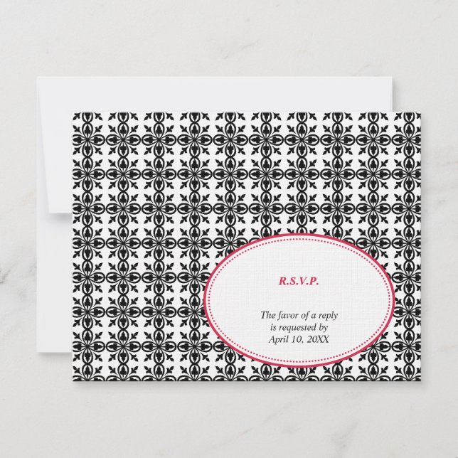 RSVP de resposta de casamento do local de oval pre (Frente)