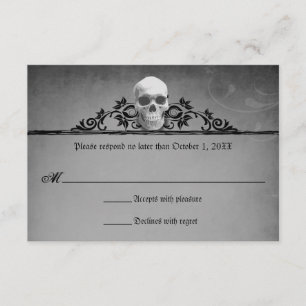 RSVP de Resposta de Casamento do Skull Frame Hallo