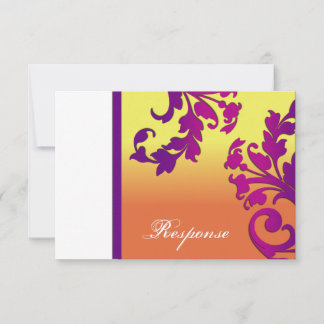 RSVP de Resposta de Casamento Floral de Destino Tr