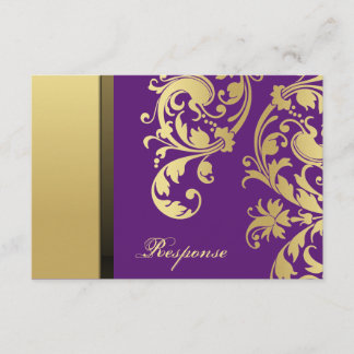 RSVP de Resposta de Casamento Floral do Shimmer Pu