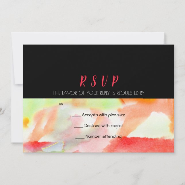 RSVP de Resposta de Convite de WATERCOLOR (Frente)