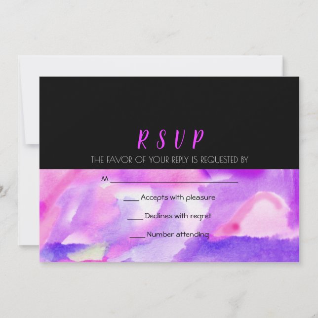 RSVP de Resposta de Convite de WATERCOLOR (Frente)