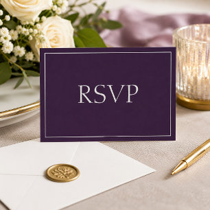 RSVP de Resposta de Prata e Plum Atrativo
