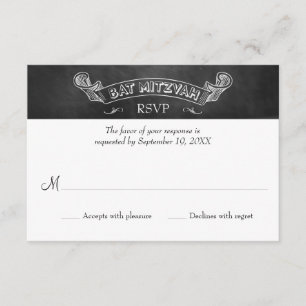 RSVP de Resposta do Bat Mitzvah Chalkboard