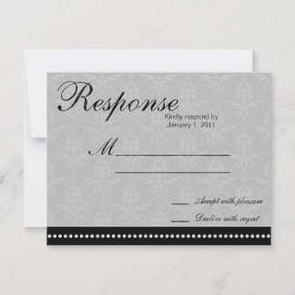 RSVP de Resposta do Casamento tema damasco Elegant