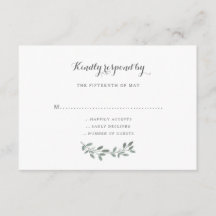 RSVP de Resposta do Eucalyptus Wedding Suite Elega
