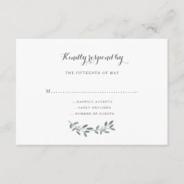 RSVP de Resposta do Eucalyptus Wedding Suite Elega