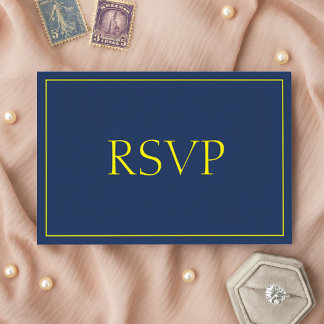 RSVP de Resposta Dourada e Azul