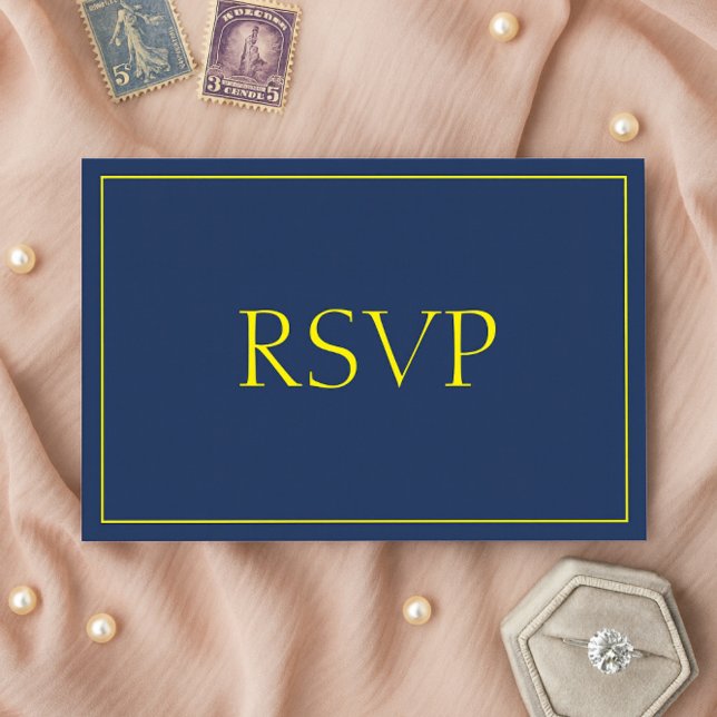 RSVP de Resposta Dourada e Azul (Criador carregado)