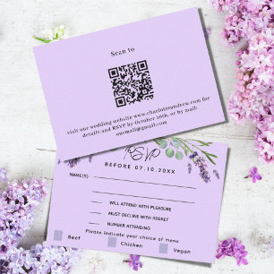 RSVP de resposta QR do menu de casamento violento 