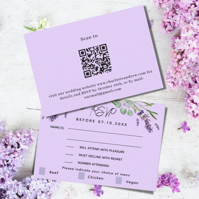 RSVP de resposta QR do menu de casamento violento  (Criador carregado)