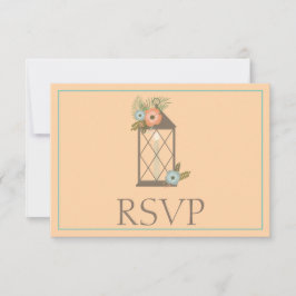RSVP de Resposta Tropical de Peach e Teal