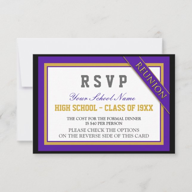 RSVP de Reunião de Classe Formal Clássica (Frente)