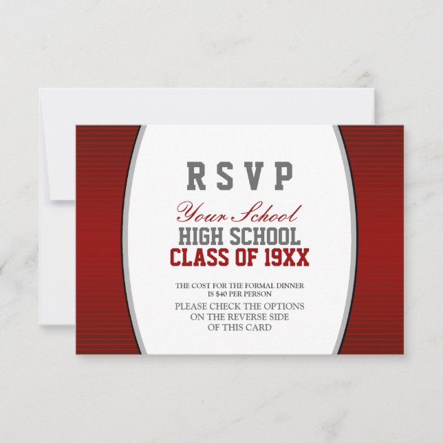 RSVP de Reunião de Classe Personalizável (Frente)