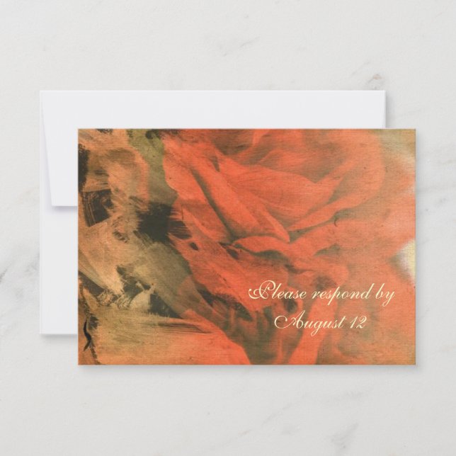 RSVP de Rosa vermelha abstrato com envelopes (Frente)